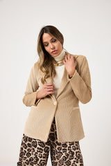 Blazer in velluto beige FEDERICA BI