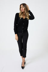 Cardigan nero in lana FEDERICA BI