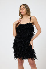 Abito plume nero FEDERICA BI