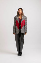 Blazer principe di Galles frange rosse FEDERICA BI