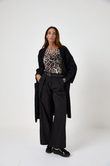 Pantalone nero con cintura FEDERICA BI