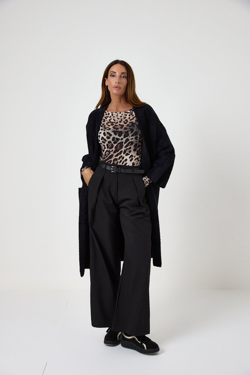 Pantalone nero con cintura FEDERICA BI