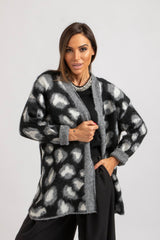 Cardigan animalier grigio FEDERICA BI