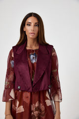 Gilet bordeaux in eco camoscio FEDERICA BI