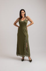 Abito FEDERICA BI slip Dress in viscosa e pizzo