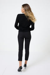 Cardigan nero in lana FEDERICA BI