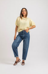 Maglia in mohair colletto gioiello (due colori)