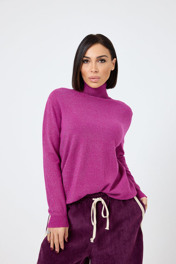 Maglia magenta lurex FEDERICA BI