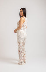 Pantalone bianco crochet FEDERICA BI