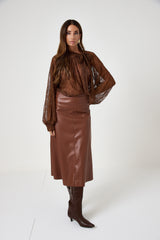 Gonna in similpelle coccio FEDERICA BI