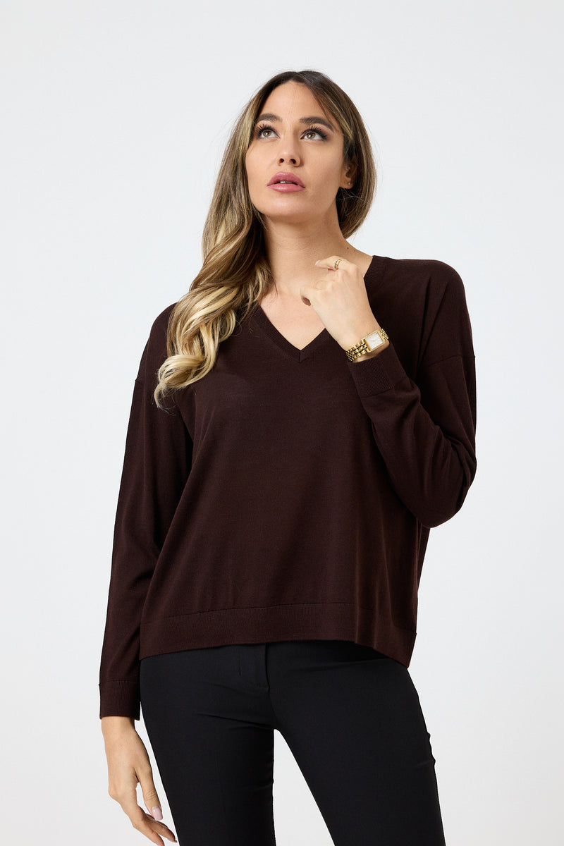 Maglia in lana scollo V FEDERICA BI