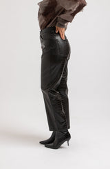 Pantalone nero FEDERICA BI stampa cocco