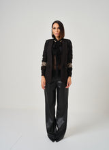 Pantalone nero in ecopelle FEDERICA BI