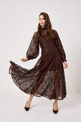 Abito in pizzo cioccolato FEDERICA BI