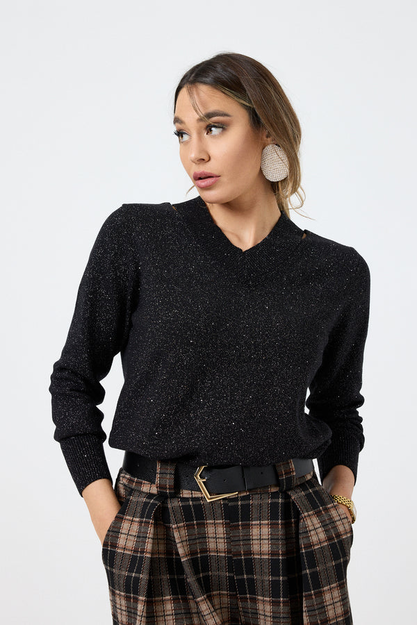 Maglia cut out lurex FEDERICA BI ( più colori )