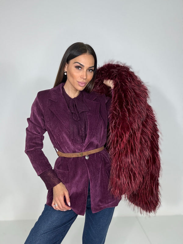 Blazer in velluto bordeaux FEDERICA BI