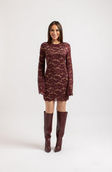 Abito FEDERICA BI in pizzo bordeaux