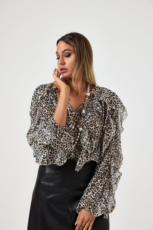 Camicia in chiffon rouge FEDERICA BI