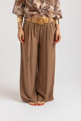 Pantalone in viscosa biscotto FEDERICA BI