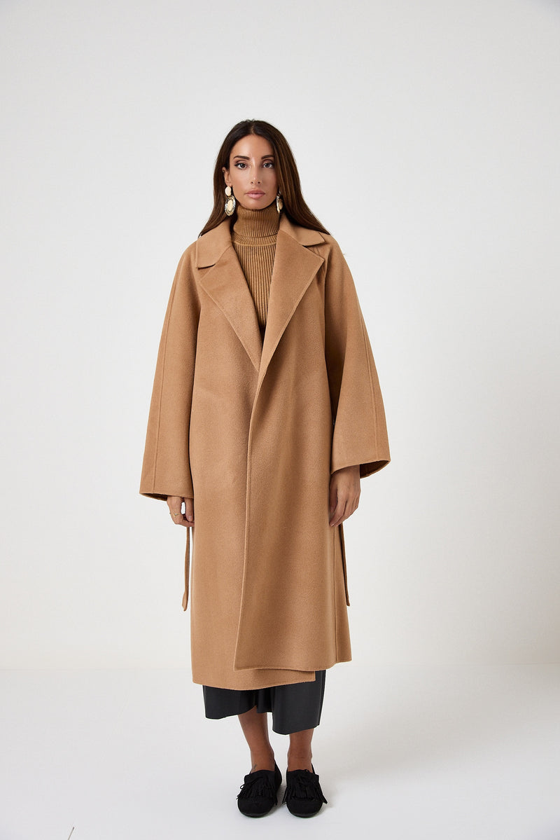 Cappotto camel cachemire e lana FEDERICA BI