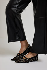 Ballerina suede nera cristalli FEDERICA BI