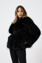 Ecopelliccia nera FEDERICA BI