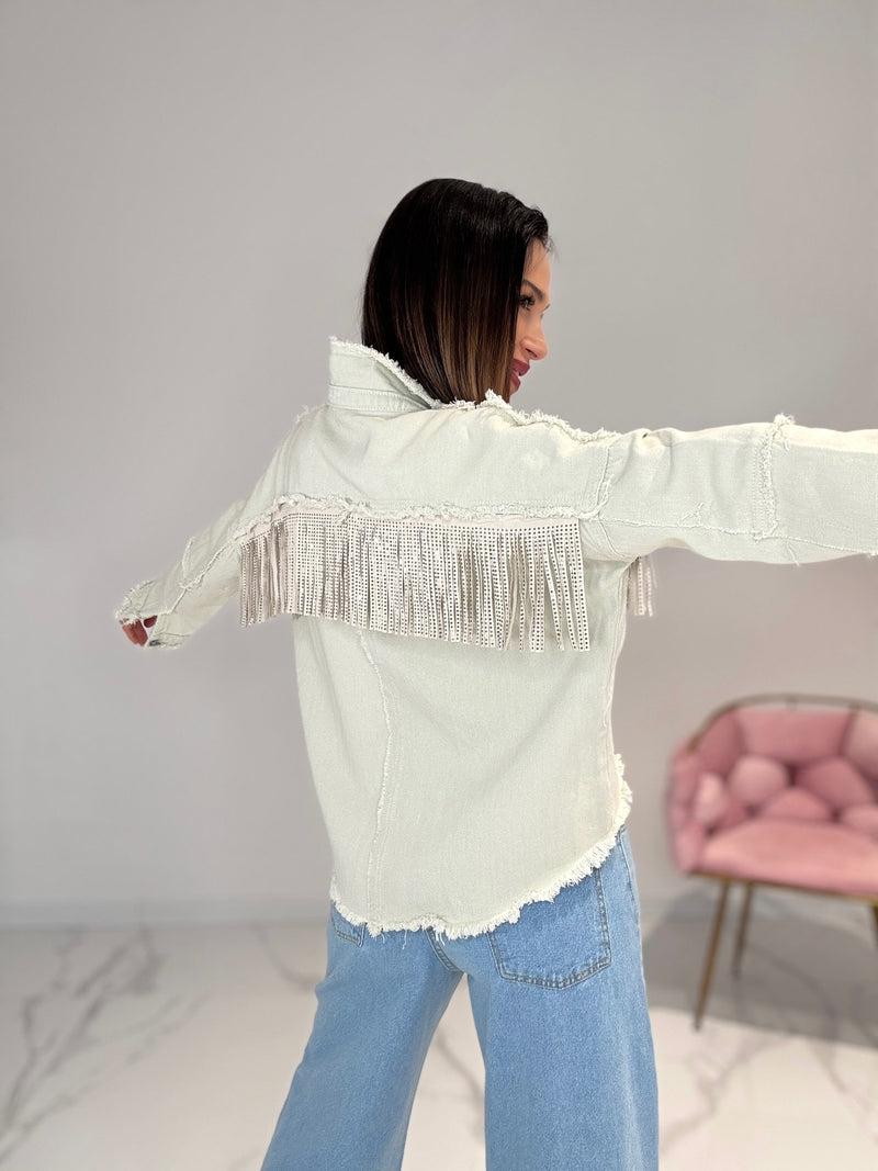 Giacca in denim frange FEDERICA BI