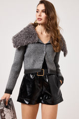 Cardigan in maglia grigio FEDERICA BI