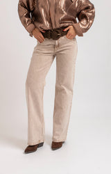 Denim elasticizzato beige FEDERICA BI