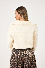 Maglione burro con zip FEDERICA BI