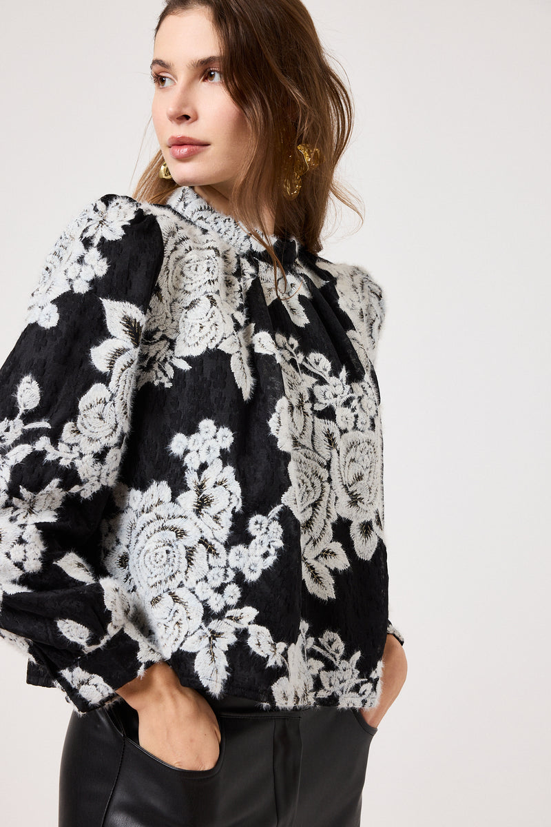 Camicia nera ricamata FEDERICA BI