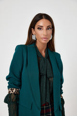 Camicia in pizzo verde scuro FEDERICA BI