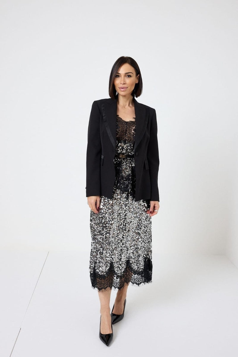 Top in paillettes argento FEDERICA BI