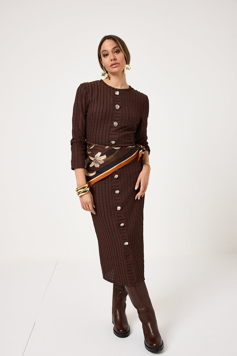 Abito midi bottoni oro FEDERICA BI ( vari colori )