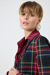 Blazer tartan nero FEDERICA BI