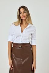 Gonna in similpelle marrone FEDERICA BI