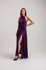 Abito elegante FEDERICA BI prugna
