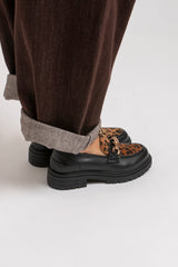 Mocassino nero LEOPARD FEDERICA BI