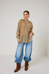 Camicia biscotto perline FEDERICA BI