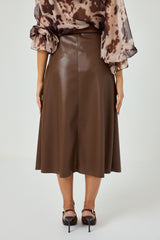 Gonna in similpelle marrone FEDERICA BI