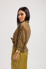 Camicia riga verde acido FEDERICA BI