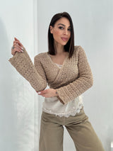 Cardigan crochet biscotto FEDERICA BI