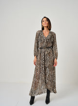 Abito in chiffon animalier micro FEDERICA BI