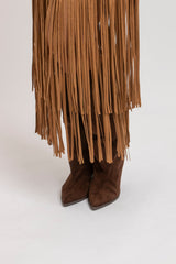 Gonna in suede frange FEDERICA BI