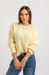 Maglione con colletto gioiello FEDERICA BI (due colori)