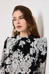 Camicia nera ricamata FEDERICA BI