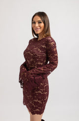 Abito FEDERICA BI in pizzo bordeaux
