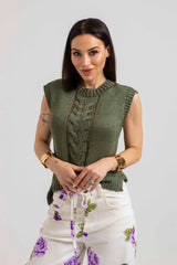 Gilet in maglia treccia FEDERICA BI (piu’ colori)