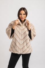 Ecopelliccia beige FEDERICA BI