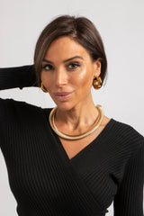 Maglia nera incrocio FEDERICA BI